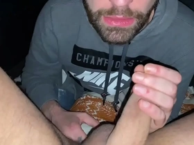 Gay sucks a straight guy's cock, and fingers his ass