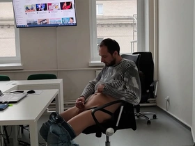 Naughty teacher gives an online lesson