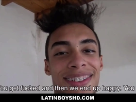 Latin boy with braces threesome with straight guys for cash pov  - andy, nicolas, matias