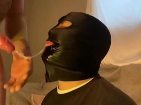 Facefucked faggot giving straight alpha more sloppy head