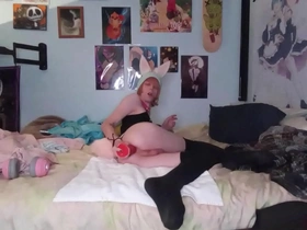 Femboy bunny rides a fox bad-dragon