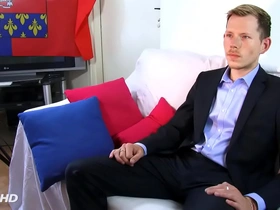 Handsome innocent banker serviced in spite of himself.