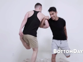 Hopping game decides who gets to be the bottom