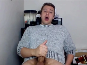 Spanking my big meaty hairy cock