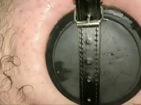 11cm wide butt plug strapped in my ass