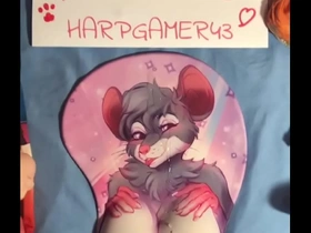 Hot mouse boob pad cum tribute using an onahole